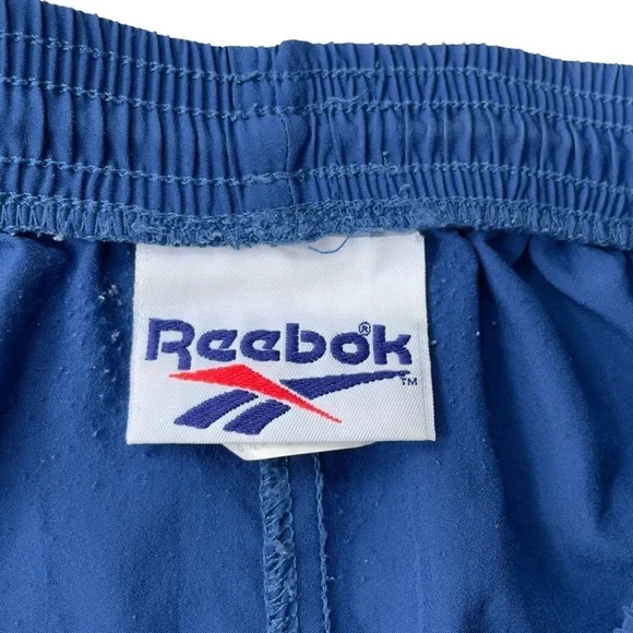Vintage Reebok Athletic Shorts Made in USA Pull On Drawstring Solid Blue | Sz M - Picture 6 of 9